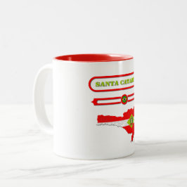MAPA DE SANTA CATARINA. SAMER BRASIL ZWEIFARBIGE TASSE
