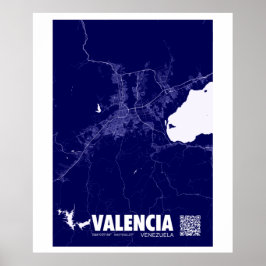 Mapa de Valencia - Venezuela - Stadtkarte Poster