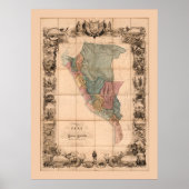 Mapa del Peru (1862) Poster (Vorne)