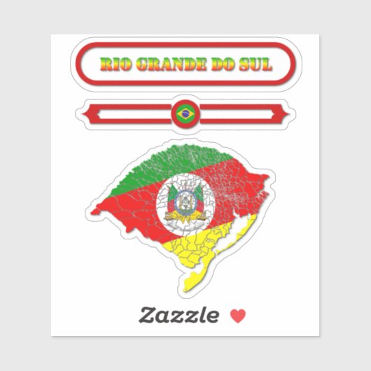 MAPA DO RIO GRANDE DO SUL. SAMER BRASIL AUFKLEBER (Blatt)