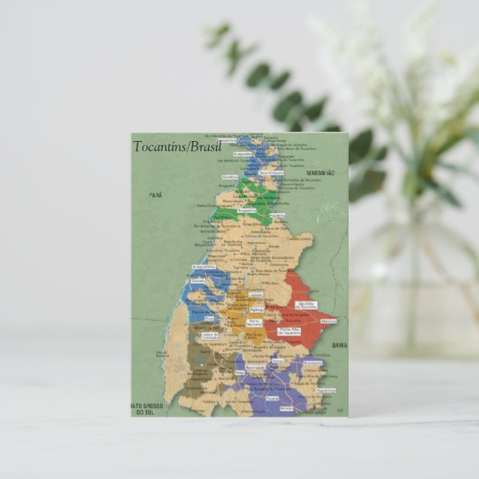 Mapa do Tocantins Postkarte (Stehend Vorderseite)