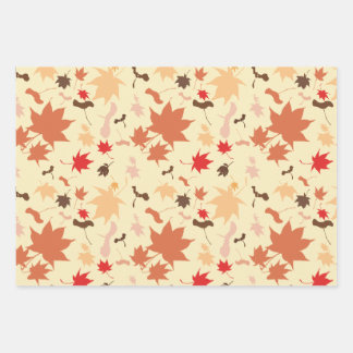 Maple autumn leaves geschenkpapier set