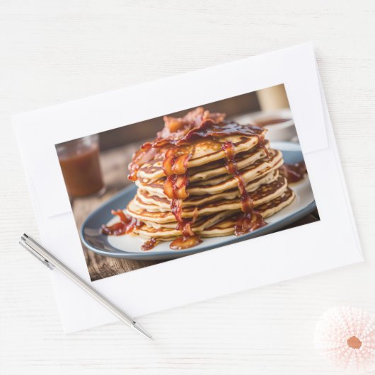 Maple Bacon Pancakes Rechteckiger Aufkleber (Umschlag)