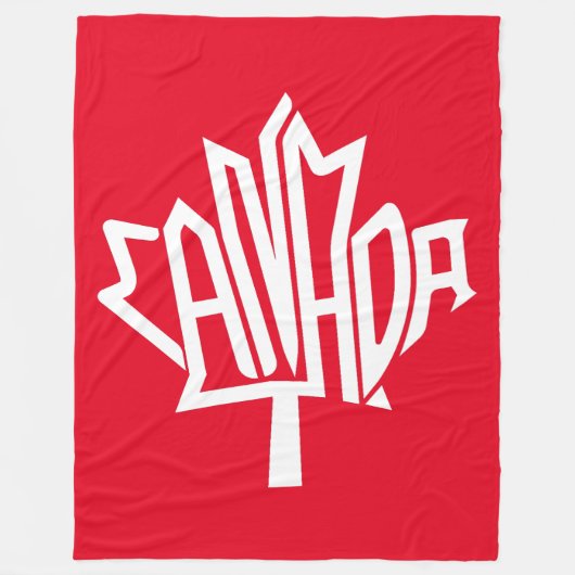 Maple CANADA TEXT FLAG LOGO BY MASANSER PIXELAT Fleecedecke (Vorderseite)
