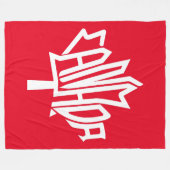 Maple CANADA TEXT FLAG LOGO BY MASANSER PIXELAT Fleecedecke (Vorderseite (Horizontal))