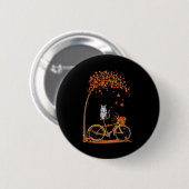 Maple Cat Bike Leaf Fall Hallo Herbstspass Button (Vorne & Hinten)