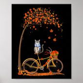 Maple Cat Bike Leaf Fall Hallo Herbstspass Poster (Vorne)