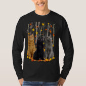 Maple Cat Leaf Fall Hallo Herbst Schöne Küche T-Shirt (Vorderseite)