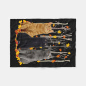 Maple Cat Leaf Fall Hallo Herbst Spaß Kitty Fleecedecke (Vorderseite (Horizontal))