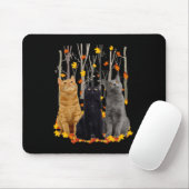 Maple Cat Leaf Fall Hallo Herbst Spaß Kitty Mousepad (Mit Mouse)