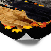 Maple Cat Leaf Fall Hallo Herbst Spaß Kitty Poster (Ecke)