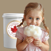 Maple Cotton Candy Gold Border Red Maple Leaf Runder Aufkleber