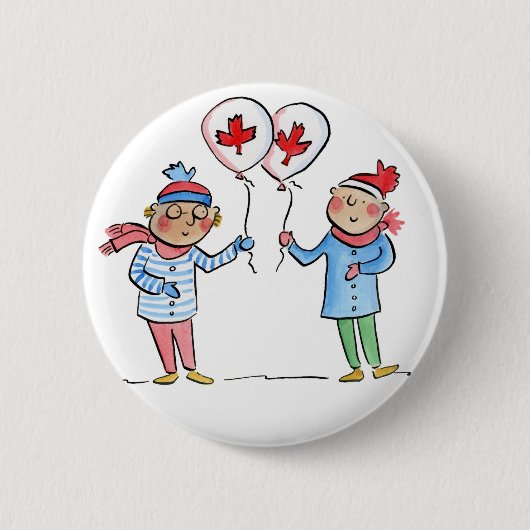 Maple Leaf Balloons Button (Vorderseite)