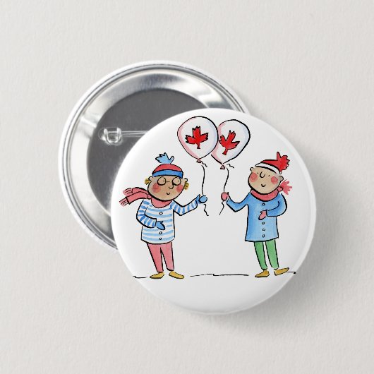 Maple Leaf Balloons Button (Vorne & Hinten)