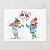 Maple Leaf Balloons Postkarte (Vorderseite)