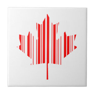 MAPLE LEAF BAR CODE KANADA FLAG Barcode Muster Fliese