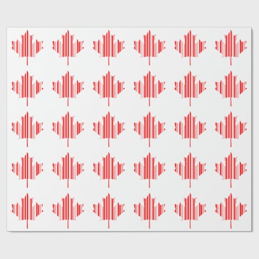 MAPLE LEAF BAR CODE KANADA FLAG Barcode Muster Geschenkpapier (Flach)