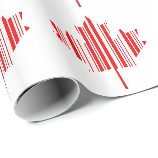 MAPLE LEAF BAR CODE KANADA FLAG Barcode Muster Geschenkpapier (Rolleneckpunkt)