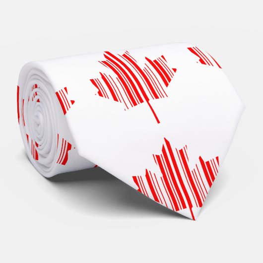 MAPLE LEAF BAR CODE KANADA FLAG Barcode Muster Krawatte (Gerollt)