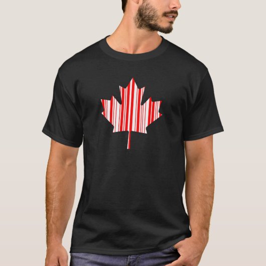 MAPLE LEAF BAR CODE KANADA FLAG Barcode Muster T-Shirt (Vorderseite)