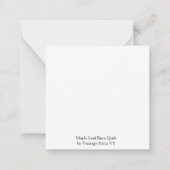 Maple Leaf Barn Quilt Flat Notecard Mitteilungskarte (Rückseite)