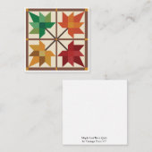 Maple Leaf Barn Quilt Flat Notecard Mitteilungskarte (Vorne/Hinten)