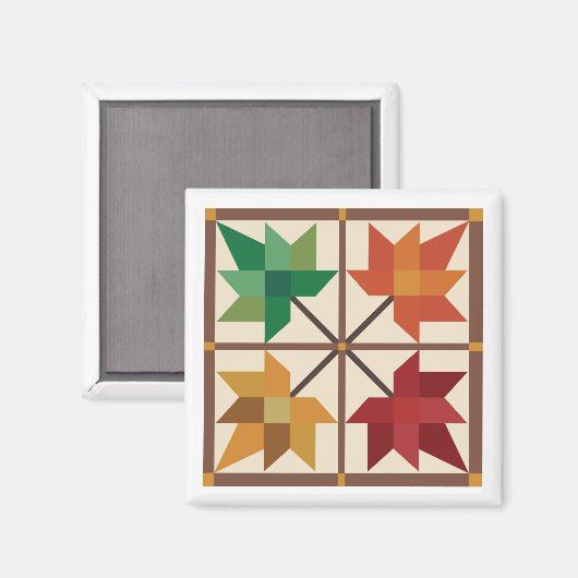 Maple Leaf Barn Quilt Magnet (Vorderseite/Rückseite)