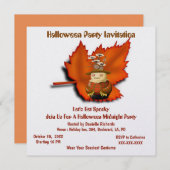 Maple Leaf Fall Halloween Mitternacht Party Einladung (Vorne/Hinten)