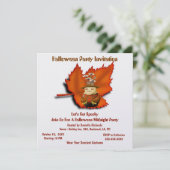 Maple Leaf Fall Halloween Mitternacht Party Einladung (Stehend Vorderseite)