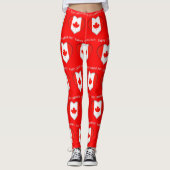 Maple Leaf Hearts Happy Canada Day Leggings (Vorderseite)