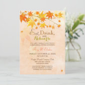 Maple Leaf Hochzeit Probe Dinner Einladung (Stehend Vorderseite)