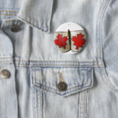 "Maple Leaf Monarch" Kanadische Flagge Schmetterli Button (Beispiel)