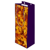 Maple Leaf Pattern-25877 Geschenktüte Für Weinflaschen (Rückseite Schrägansicht)