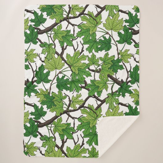 Maple leaves on white sherpadecke (Vorderseite)