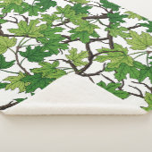 Maple leaves on white sherpadecke (3/4)