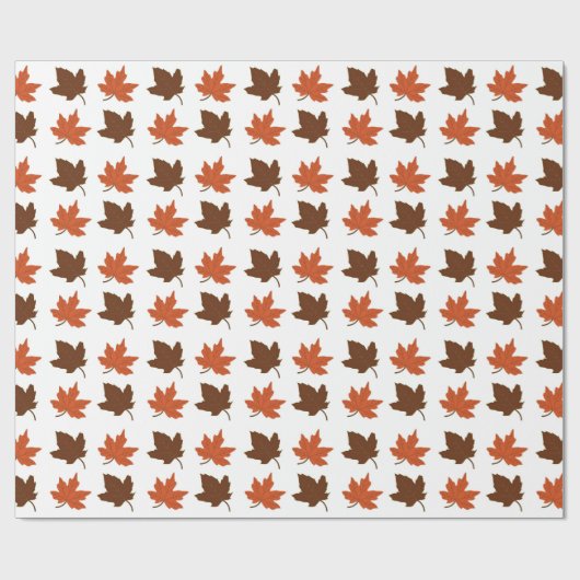 Maple Leaves Wrapping White Pattern Geschenkpapier (Flach)