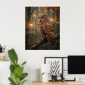 Maple Owl Autumn Glow Poster (Heimbüro)