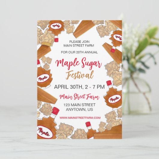 Maple Sugar Festival Sirup Candy Maine Canada Pie Einladung (Stehend Vorderseite)