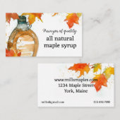 Maple Syrup For Sale Quality All Natural Visitenkarte (Vorne/Hinten)