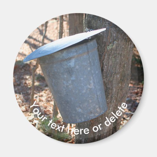 Maple Syrup Sap Bucket Nature Personalized Magnet (Vorne)