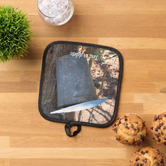 Maple Syrup Sap Bucket on Tree Personalized Topflappen (Oben Unten)