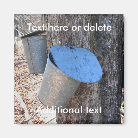 Maple Syrup Sap Buckets Nature Personalized Magnet (Vorne)