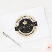 MAPLE SYRUP STAAT NAME EBEL IVORY & SCHWARZ RUNDER AUFKLEBER (Umschlag)