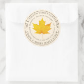 MAPLE SYRUP STAAT NAME ELABEL IVORY RUNDER AUFKLEBER (Tasche)