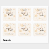 Maple Vanilla | Elegant Fall Soy Candle Label Quadratischer Aufkleber (Blatt)