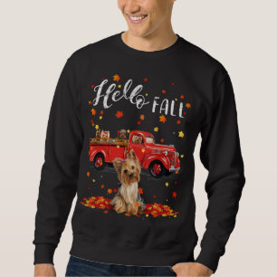Maple Yorkshire Terrier Dog Leaf Herbstrot T Sweatshirt
