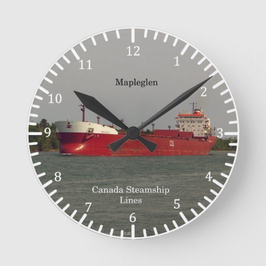 Maplegli-Uhr Runde Wanduhr (Vorderseite)