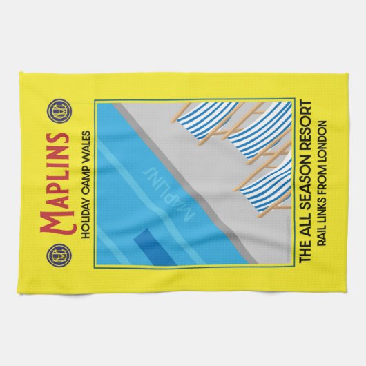 Maplins Vintage britische Feriencamps Geschirrtuch (Horizontal)