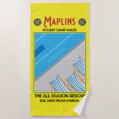 Maplins Vintage britische Feriencamps Strandtuch (Vorderseite)