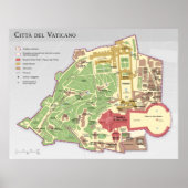 Mappa della Città del Vaticano Poster (Vorne)